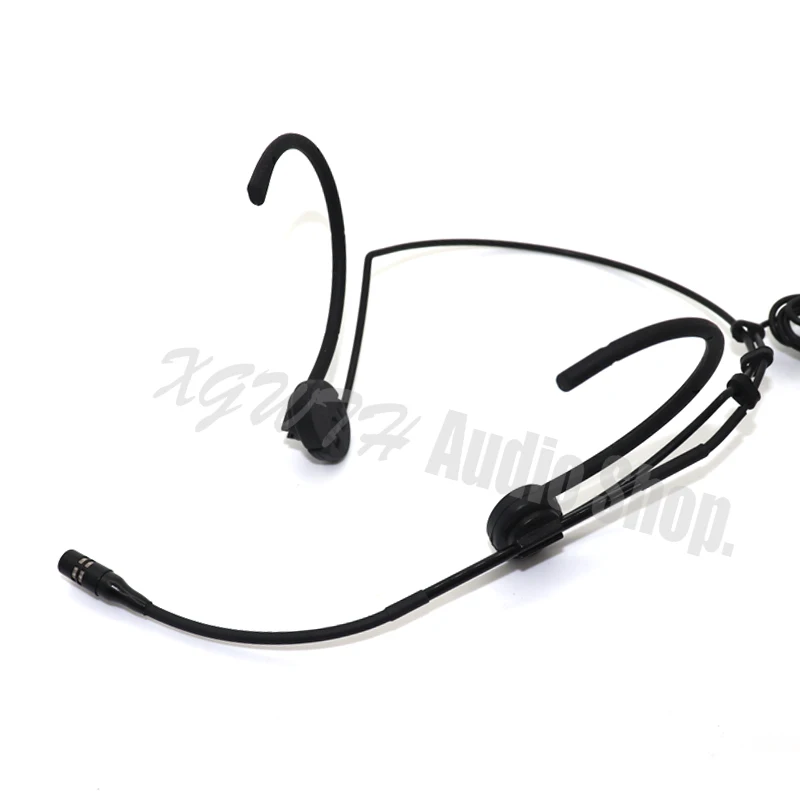 3.5mm Male Screw Thread Plug Foldable Dual Earhook Headworn Headset Microphone Mic For FM Karaoke Wireless Bodypack Transmitter