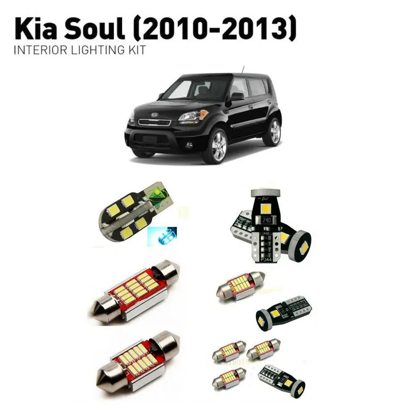 

Led interior lights For Kia soul 2010-2013 7pc Led Lights For Cars lighting kit automotive bulbs Canbus car-styling