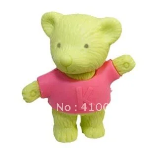 

Good Quality Cute Design Teddy Bear Eraser Random Color Bear Eraser Animal Eraser 20 pieces per lot with freeshipping service