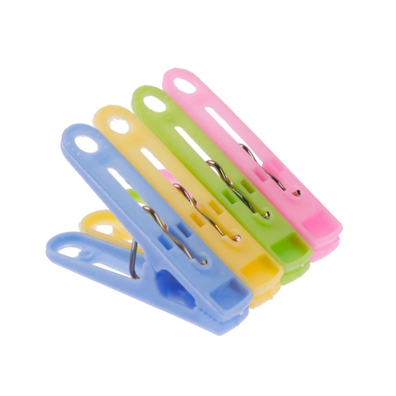 1000pcs/lot Beach Towel Clips Plastic Windproof clipper Clothes Hanger Socks underwear cloth hook Holder