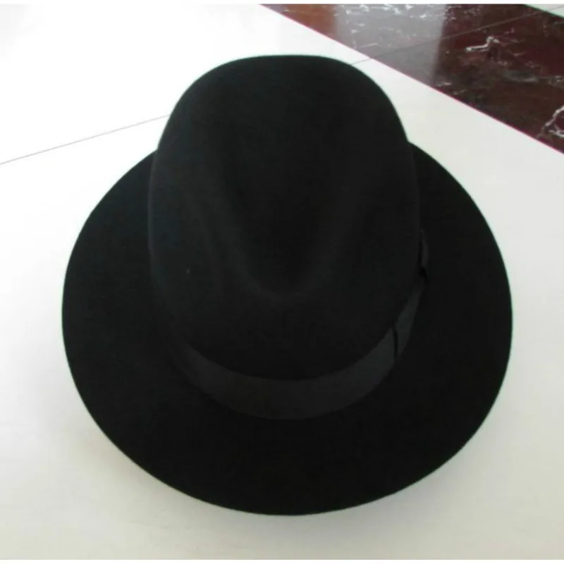 2019  Crushhat 100% Wool From Australian Fedora Fashion Unisex Black Homburg Panama Jazz Hat Men Panama Fedora Black Hats B-1540