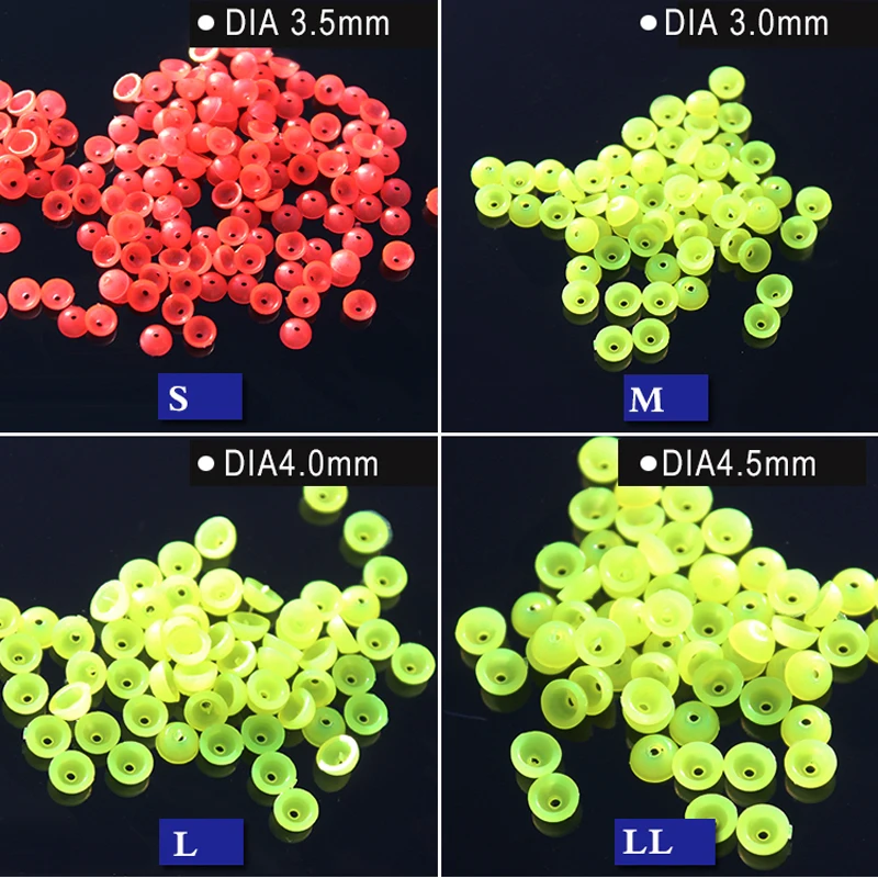 100PCS Awa Float Line Group Necessary Semicircle Bead Cushion Rubber Bumper Stopper Beads Rock/Lure Fishing Terminal Tackle S3