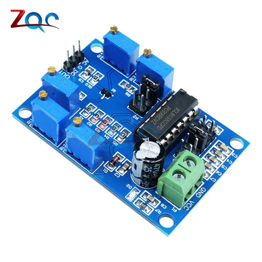 ICL8038 Signal Generator Medium/Low Frequency 10Hz-450KHz Triangular/Rectangular/Sine Wave Generator Module 12V to 15V