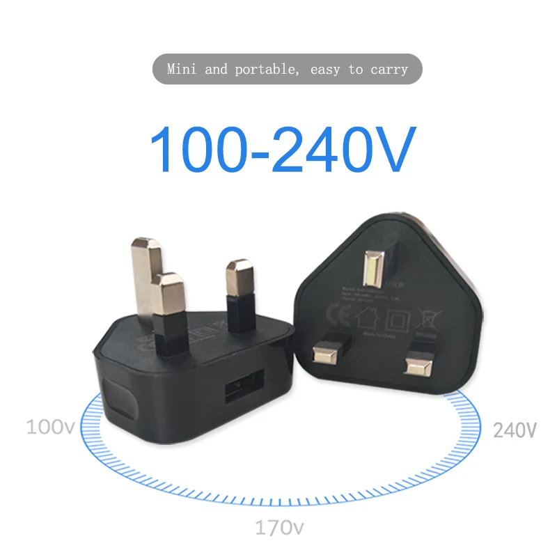 Spina adattatore UK 1 caricatore USB 5V1A per telefono spine di conversione Standard UK muro da viaggio in irlanda Singapore malesia