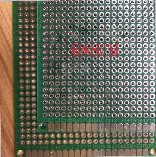 free ship100pcs 6*8CM pcb double side HASL 1.6MM 2.54 pitch universal board pcb experimental board