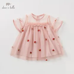 DBM10422 dave bella summer baby girl's princess cute floral dress children party wedding dress kids infant lolital clothes