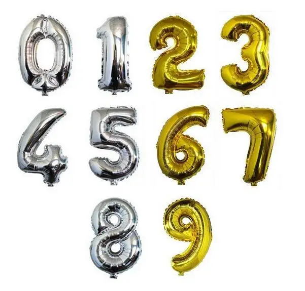 

New Pink Blue Number Foil Balloons Birthday Party Digit Ballons Wedding Decor Baloons Christmas Holiday Supplies 16 inch number