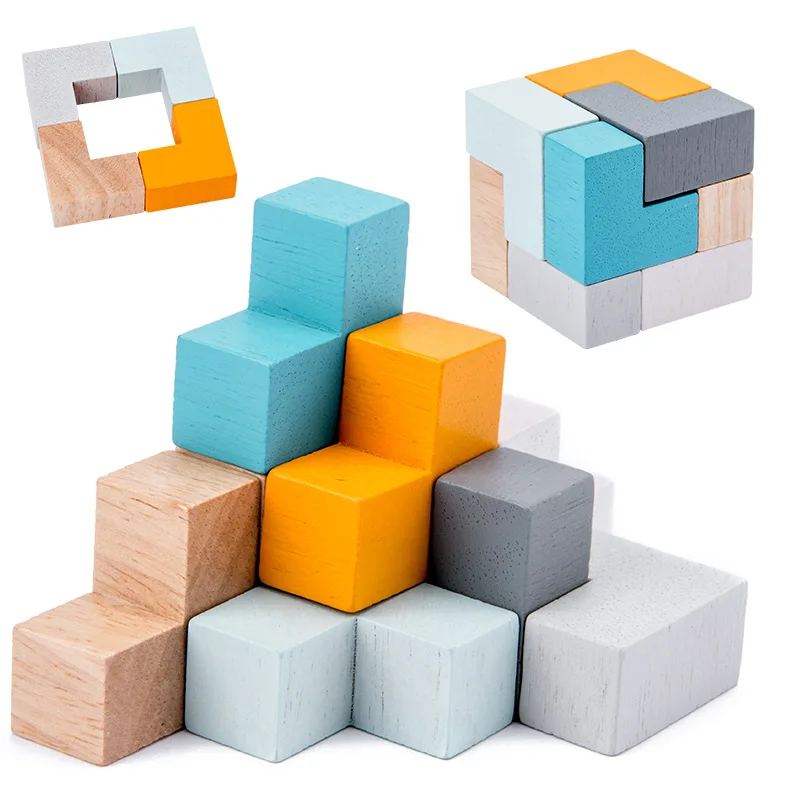 Wooden Early Education Intelligence Building Block Disassembly Toys Children Cognitive Desktop Interactive Game Education Toys