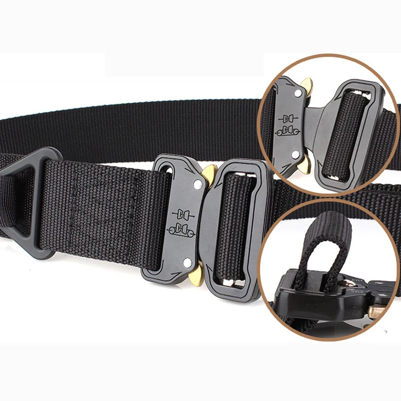 MEDYLA Adjustable Men Tactical Belt Heavy Duty Waist Belt Nylon Military Tactical Belts with Metal Buckle Hunting Accessories