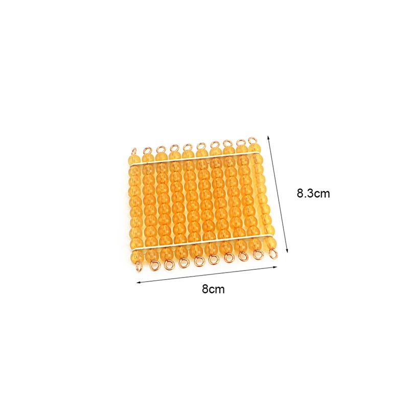 Materiały Montessori zabawka matematyczna złote koraliki 45 sztuk kwadraty na sto 100 złote koraliki koraliki zabawki dla dzieci przedszkole nauka dzieci