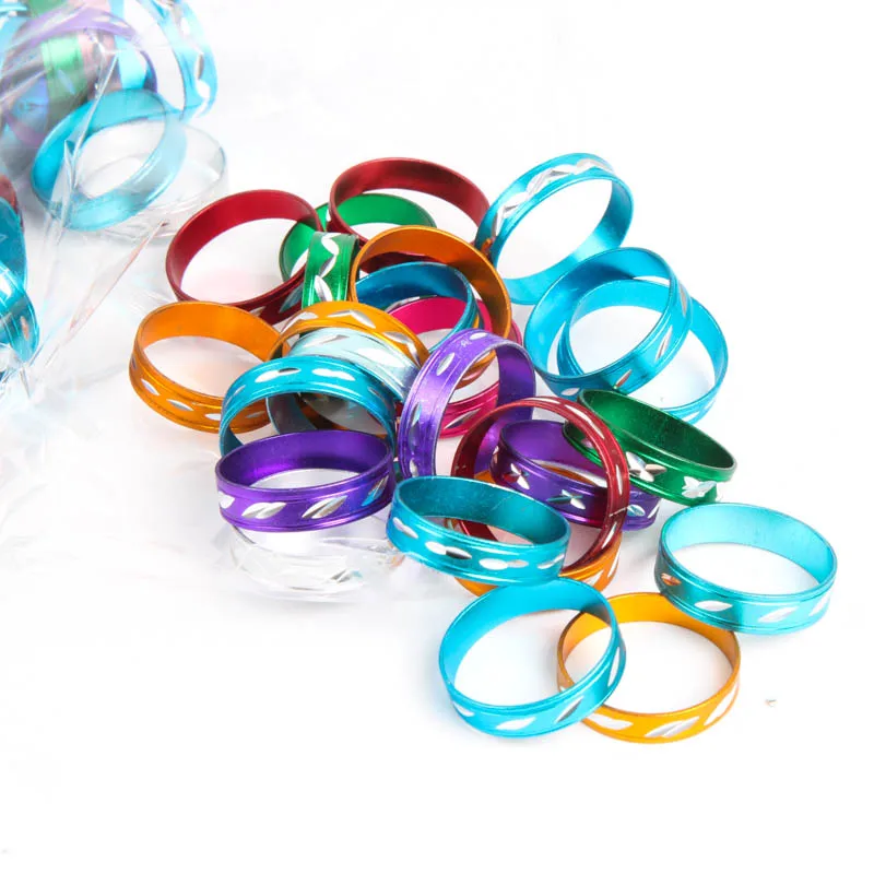 100 pieces of fashion wholesale jewelry batch simple fashion mixed color style aluminum ring (color: multi-color)