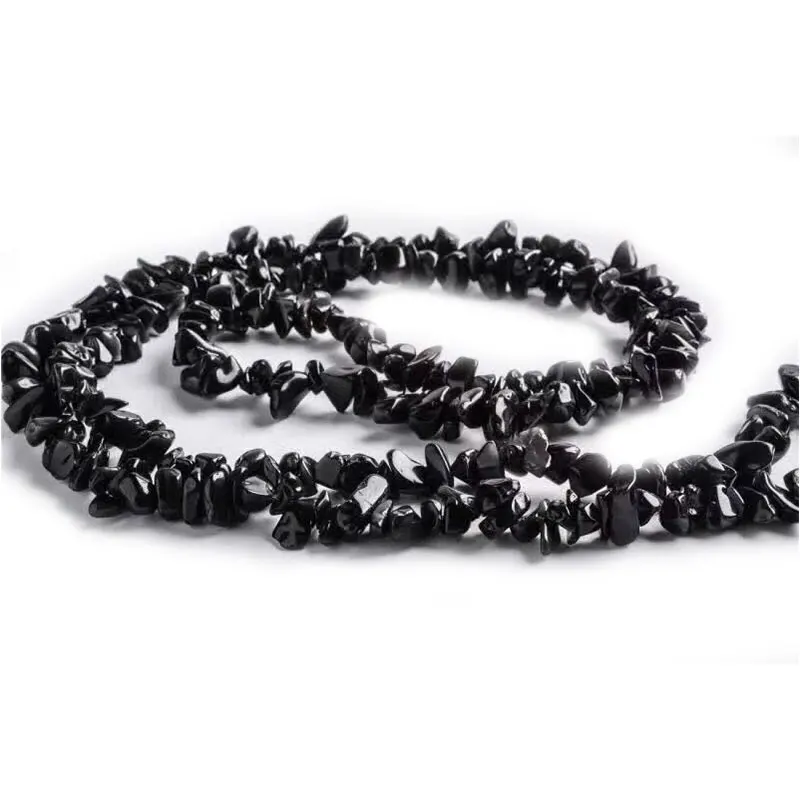 3-5x6-8mm Black Obsidian Beads Natural Freeform Chips Stone Beads For Jewelry Making Beads 32\'\' Needlework DIY Beads Trinket