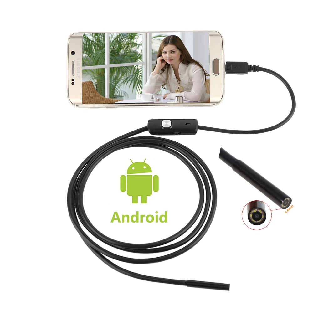 

HD 960P 2MP 8mm Android USB Endoscope Camera 6 LED Snake Flexible USB Endoscope 1M 2M 3.5M 5M Android OTG USB Borescope Camera