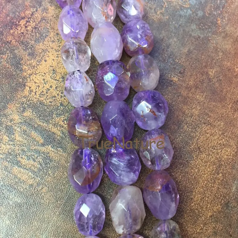 Natural Amethysts Stone Oval Purple Amethysts Beads Faceted Amethysts Large Nugget Beads Jewelry approx 13*18 mm BE6510