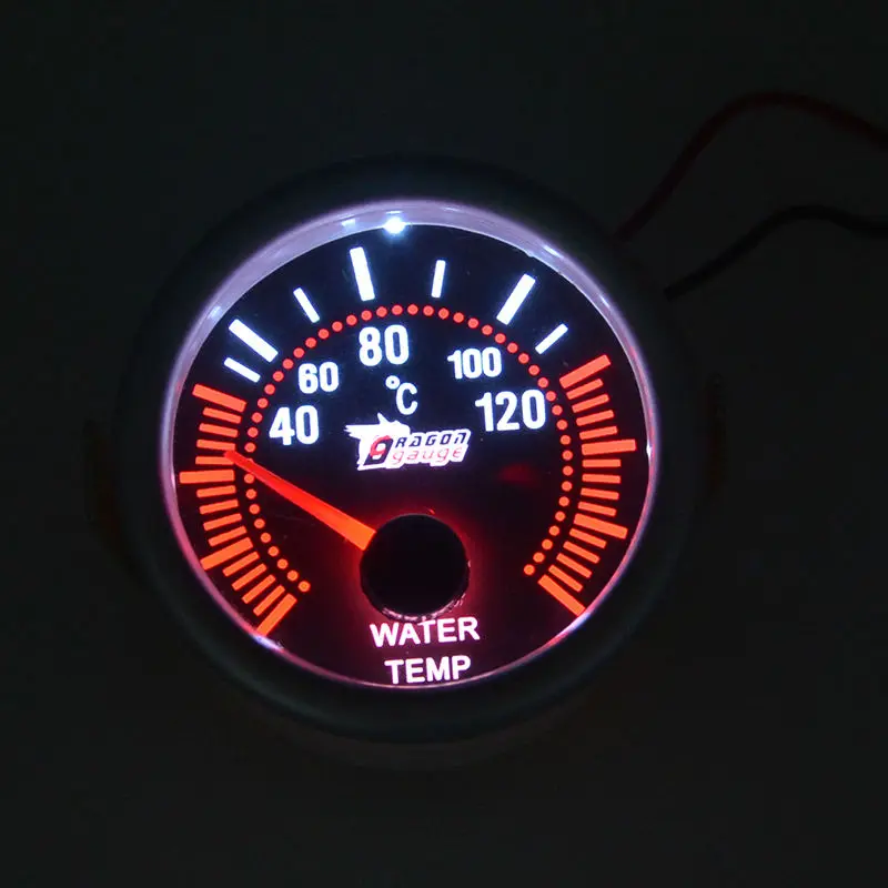 Dragon 52Mm Zonnebril Wit En Zwart Backlight Auto Racing Water Temp Gauge 40-120 Celsius Temperatur Meter Gratis verzending