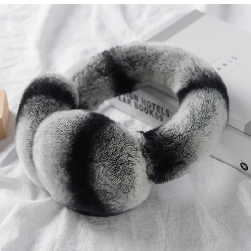 

Womens Ear Warmer Real Rabbit Fur Earmuff Warm Winter Girls Earmuffs Winter Accessories For woman Korea Fashion Mask Ear Cap