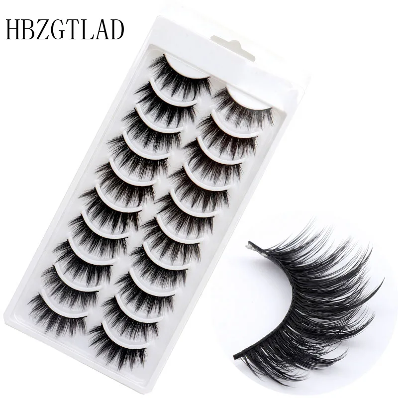 2023 NEW 10 pairs 100% Real Mink Eyelashes 3D Natural False Eyelashes 3d Mink Lashes Soft Eyelash Extension Makeup Kit Cilios