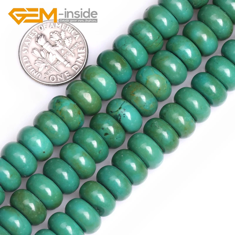 Rondelle Old Natural Turquoises Spacer Stone Beads DIY  Beads For Jewelry Making Bracelet Necklace Sets Strand 15\