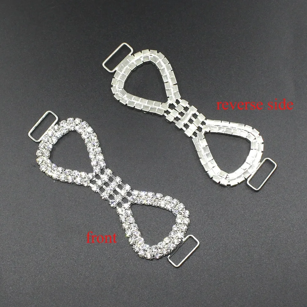 Metal Chain Buttons for Swimwear, Rhinestone Bikini Buckle, Swimwear Connectors, Factory Charm, 4Pcs