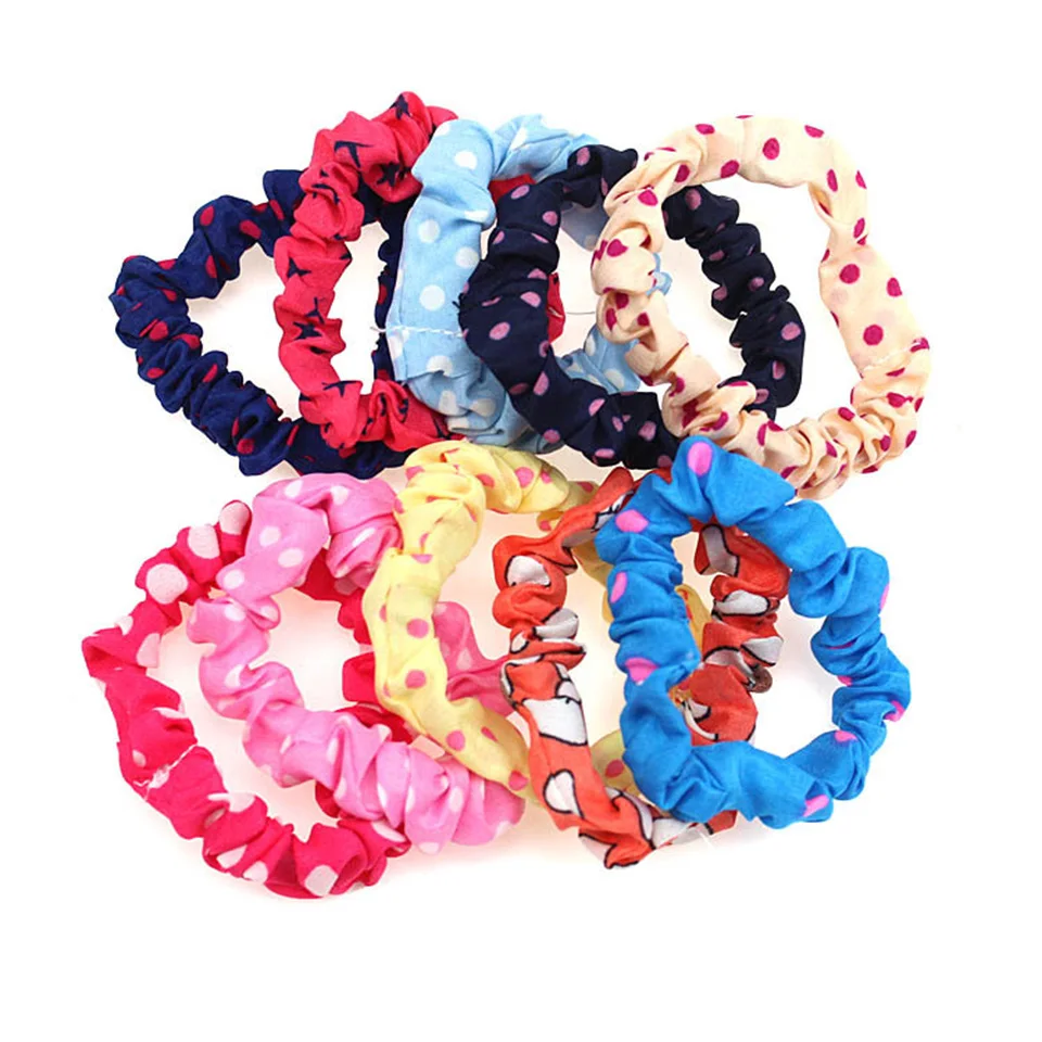 5 Pcs/lot Girls Hair Accessories Cute Bunny Flower Eelastic Hair Bands Rabbit Ears Dot Hairband Girls Hair Band