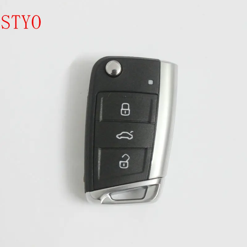 STYO 3 Buttons Modified Folding Flip Remote Car Key Cover Case Fob Shell For  Golf 7  MK7  Octavia A7 SUPERB 2016-2018