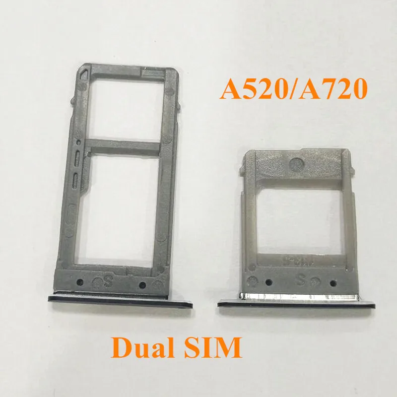 10PCS/lot Single & Dual SIM Card Tray Slot Micro SD Card Tray Holder Adapter for Samsung Galaxy A520 A720 A5 2017 A7 2017