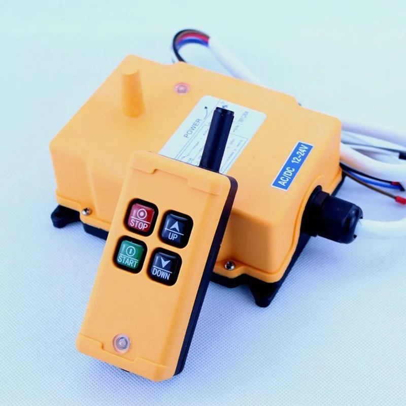 

HS-4 IP65 AC/DC 12-24V AC36V/220V/380V Crane CNC Industrial Remote Control Wireless Transmitter Push Button Switch Max 100m