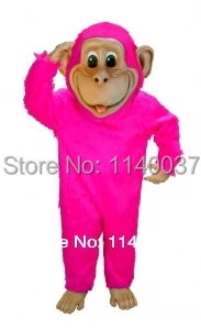 mascot Pink Chimp Mascot Costume Cartoon Character carnival costume fancy Costume party