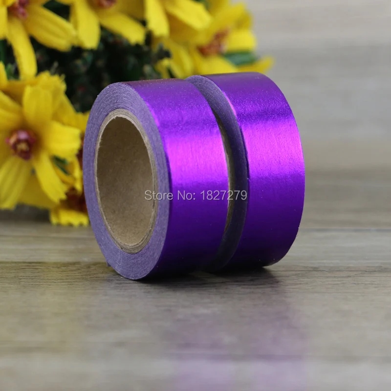 1pcs Purple Solid Foil Washi Tape Stationery Diy Scrapbooking Photo Album School Tools Kawaii Scrapbook Paper Washi tape 10m