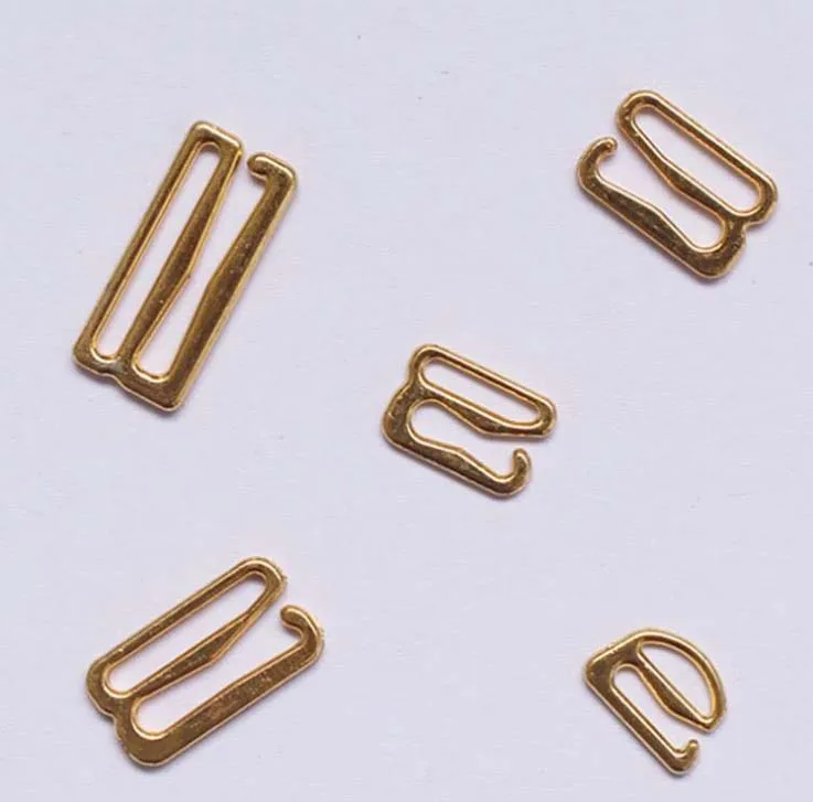 100 pcs / lot 6mm/8mm/10mm/12mm/15mm/20mm  gold ring slider hook bra accessory