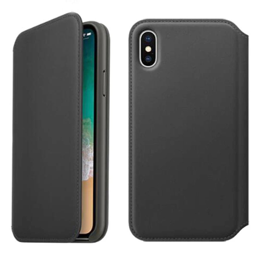 Luxury Smart Sleep Flip Genuine Leather Case for iPhone X XS 8 7 8 Plus 7 Plus Wallet Case with Card Holder