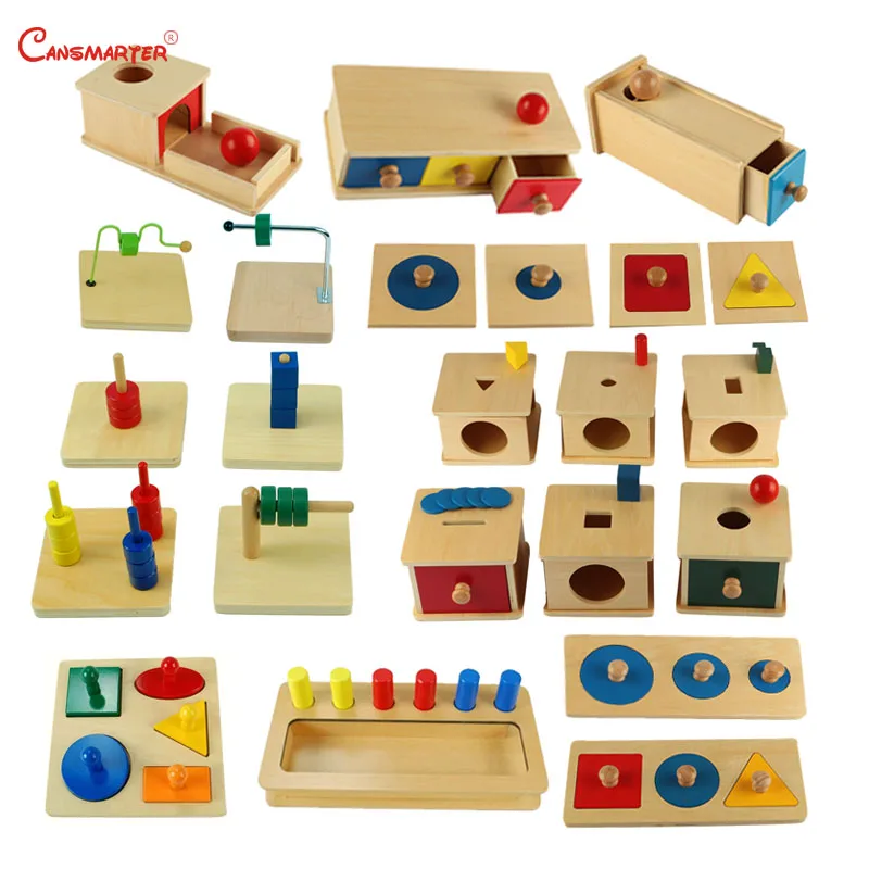 

Sensorial Montessori Sets Educational Toys Infant Toddlers Box Board Puzzles Teaching Wood Game and Toys Preschool Home SES02-3