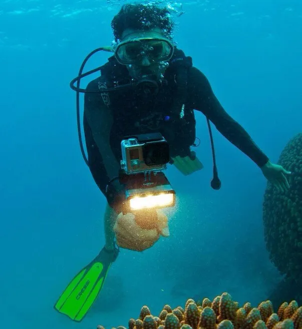 Новая Водонепроницаемая светодиодная вспышка для видеосъемки Go Pro, подводная лампа для дайвинга для GoPro Hero4/3 +,SJ4000/для Xiaomi Yi SJCAM, аксессуары