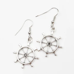 Glamour for women 2019 Vintage Earrings Lifebuoy Compass Pirate Ship Steering Wheel Earrings set DIY Handmade love gift