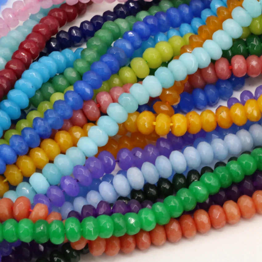 14 Style Multicolor Stone 5x8mm Jades Chalcedony Faceted Rondelle Abacus Loose Beads Hot Sale Diy Jewelry Findings 15inch B149