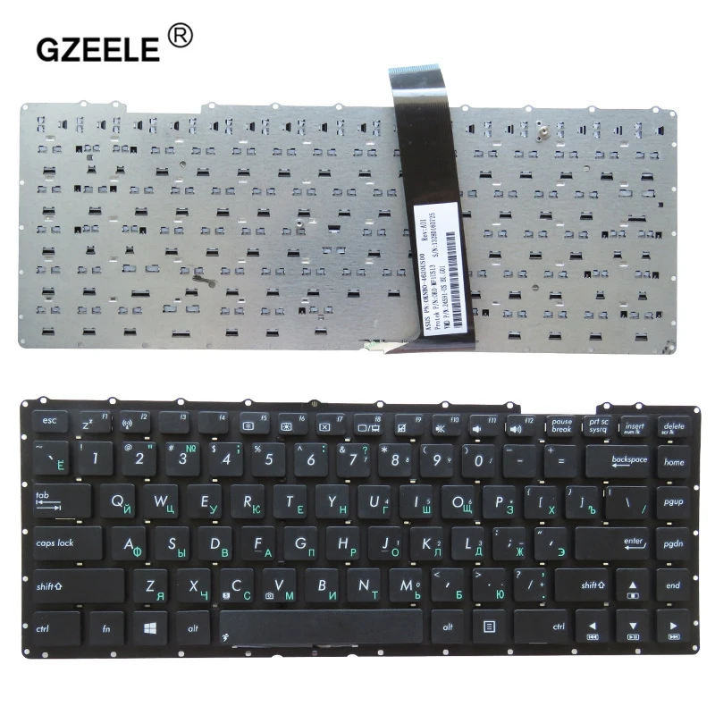 GZEELE Russian Keyboard for ASUS X401K X401E R402 R402A R402U RU Black MP-11L93SU-920W AEXJ1701010 0KNB0-4105RU00 keyboard black