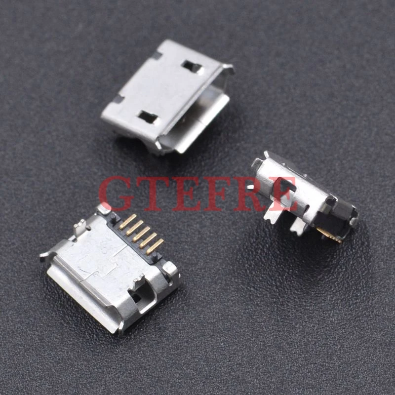 10pcs micro USB mini connector 5pin DIP 2leg Long needle 5P DIP2 Data port Charging port mini usb connector for Mobile end plug