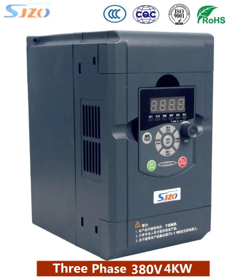 Original SJZO High Efficiency 4KW 380V Three Phase Input VFD Frequency Converter / Variable Frequency Drives 3 Phase 380V Output