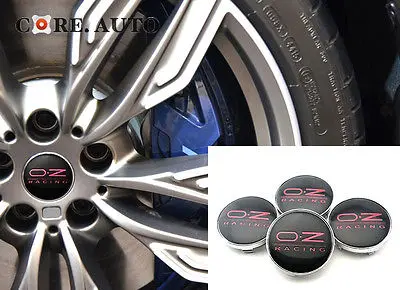 

4 Pcs 60mm Black O.Z OZ RACING Wheel Center Hubs caps Sticker Wheel Center Caps Emblem Fit Bora Golf MK5 MK6 car styling