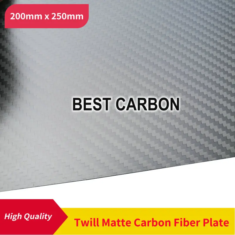 Free Shipping 200mm x 250mm 3K Twill Matte 100% Carbon Fiber Plate, laminate plate, rigid plate , car board , rc plane plate