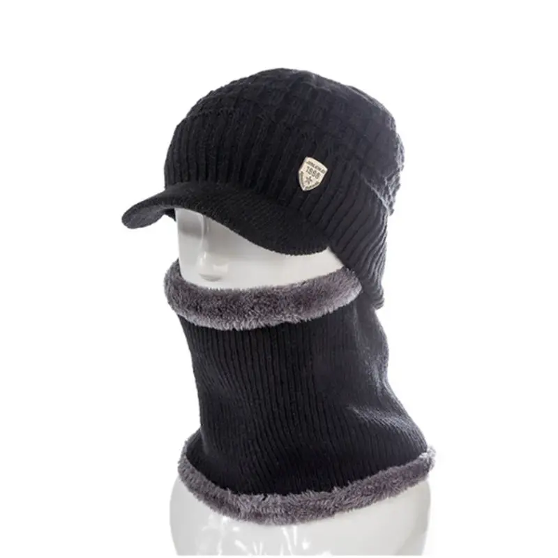 High Quaity Cotton 1998 Add Fur Brim Winter Hats Skullies Beanies For Men Women Wool Scarf Cap Outdoor Gorras Bonnet Knitted Hat