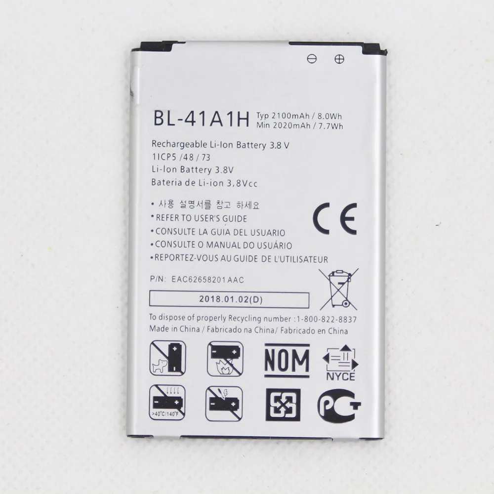 20pcs/lot 2100mah Battery For LG Optimus F60 MS395 D390N Tribute VS810PP Transpyre LS660 BL-41A1H Internal Mobile Phone battery