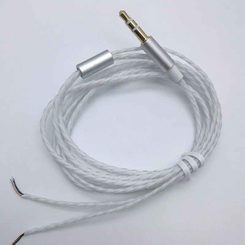 5NlC-OFC cobre único cristal fone de ouvido super macio fio febre reparação atualização metal plug ie800 fio diy cabo fone de ouvido