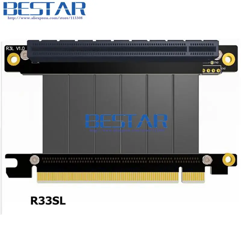 Riser Gen3.0 PCI-E 3,0 16x macho a pcie x16 hembra codo derecho e izquierdo PCI Express Riser Cable de extensión de tarjeta gráfica 5cm - 50cm