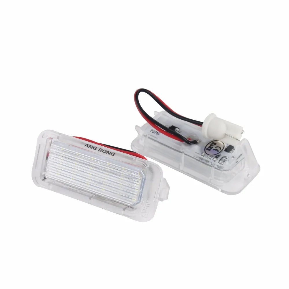 ANGRONG 2x LED License Number Plate Light White For Ford Fiesta MKVI JA8 Ford Kuga (Escape) 2008+(CA217)