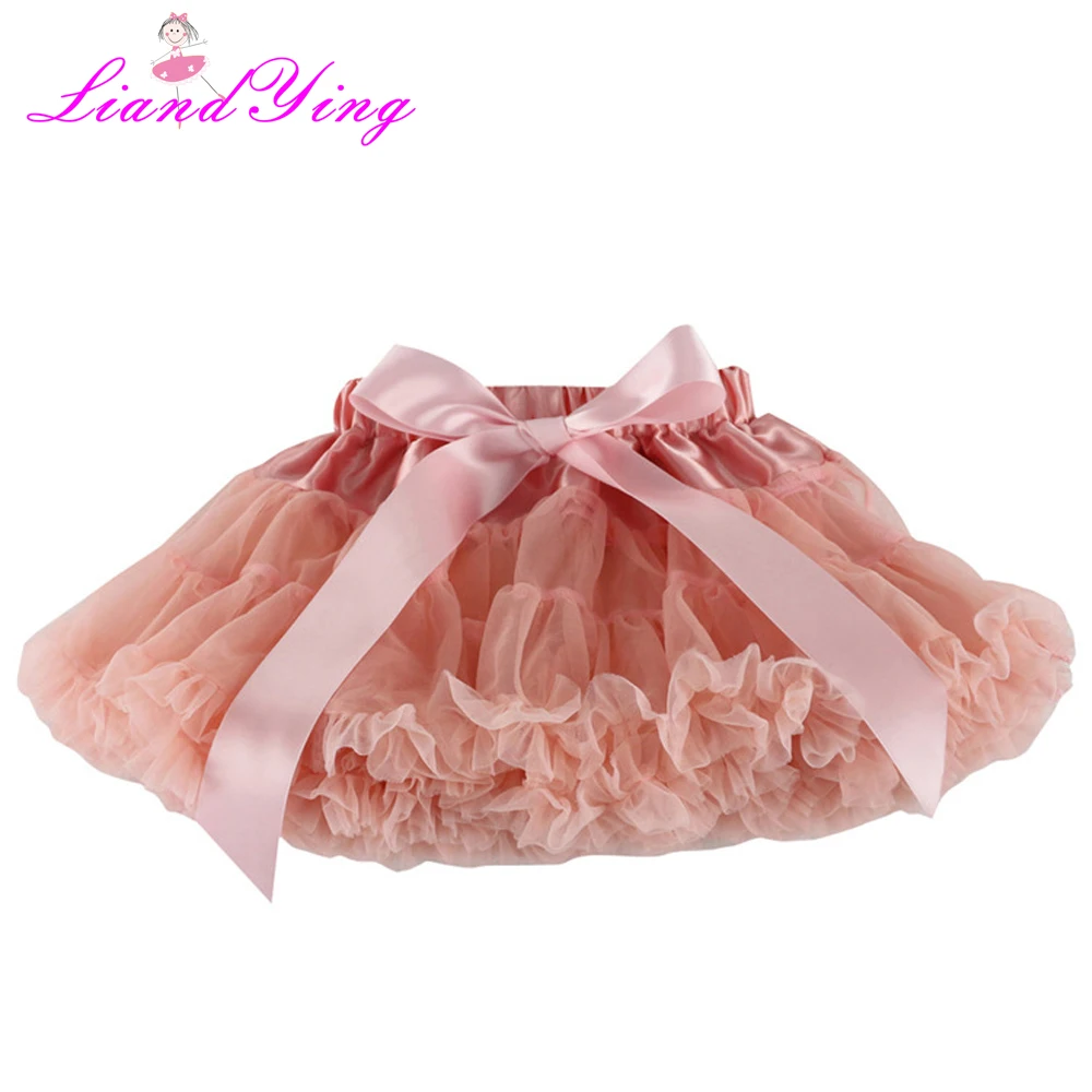 Girls Fluffy 2-10 Years Chiffon Pettiskirt Solid Colors Tutu Skirts Girl Dance Skirt Christmas Tulle Petticoat