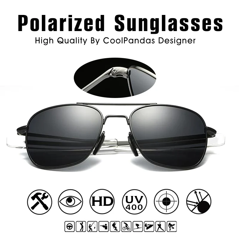 Classic Top quality USA Air Force military Aviation Men Polarized Sunglasses Driving Women Sun Glasses Oculos de sol Masculino