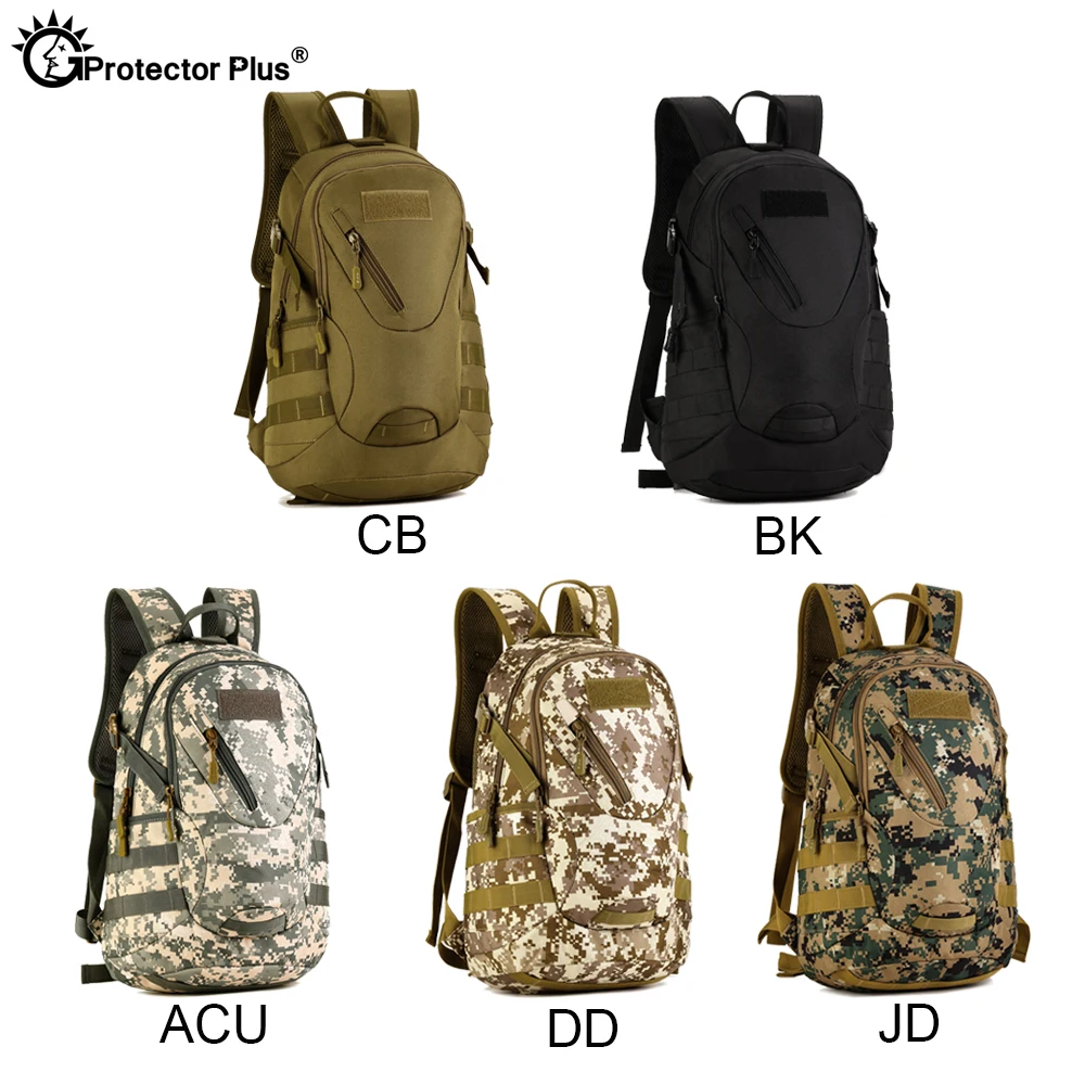 PROTECTOR PLUS Camo Outdoor Travel Backpack Shoulder Sports Bag Small Rucksack Durable Adjustable Civilian Fans  5 Colors