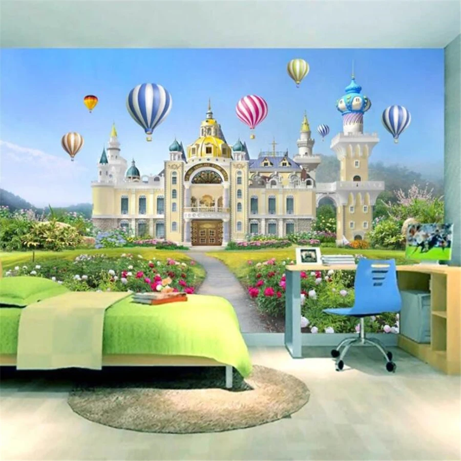 Custom wallpaper 3d photo murals beautiful girl little princess dream castle TV background wall living room bedroom 3d wallpaper