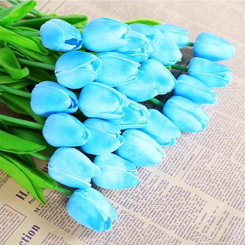 

High Quality 1pcs Artificial Tulip Flower Wedding Decoration PU Leather Tulip Flower Bouquet For Wedding Party Decorative Flower